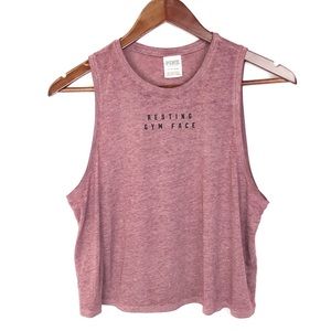 🍋🍋🍋Pink Victoria Secret pull over Workout top